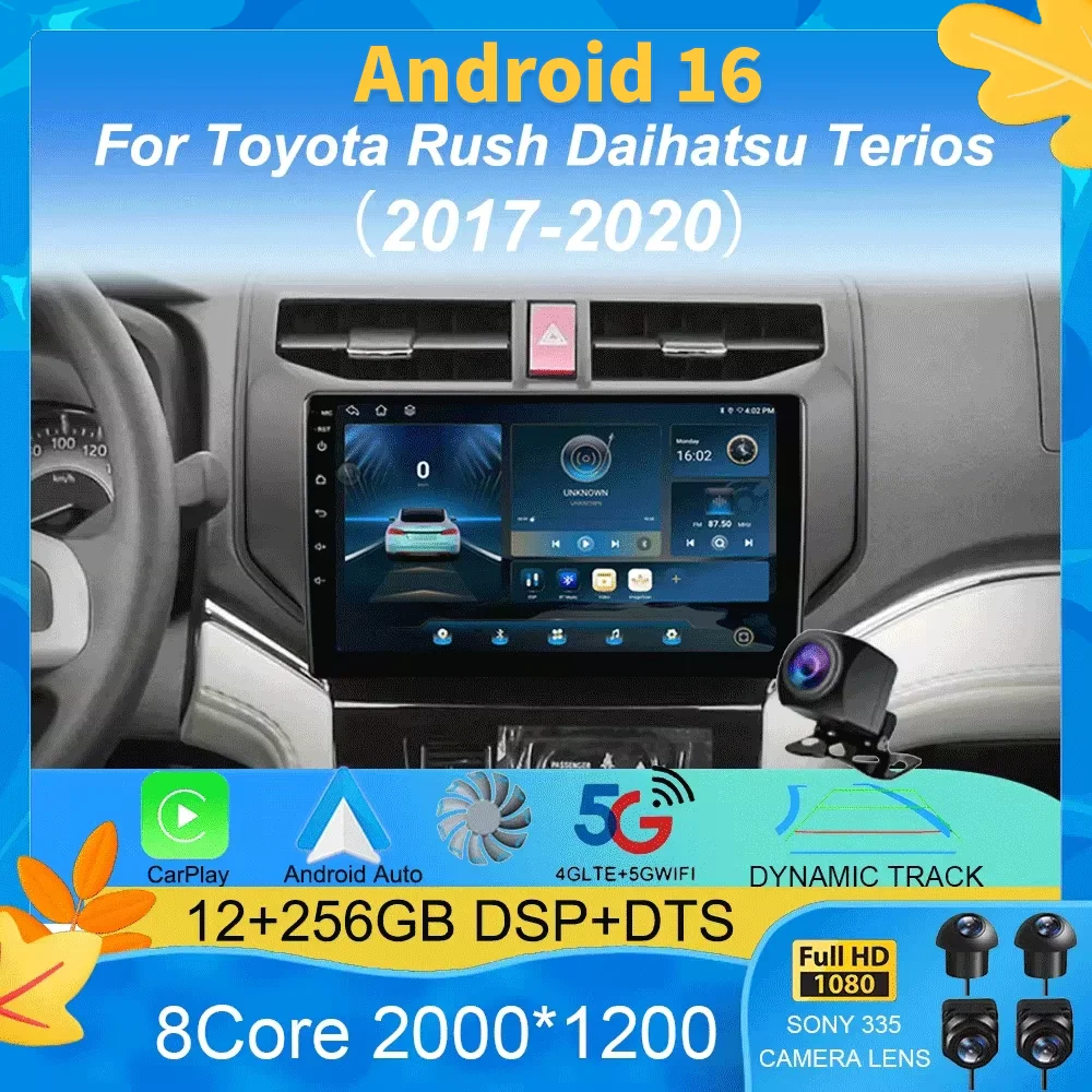 

Car Radio Android 16 For Toyota Rush Daihatsu Terios 2017 2018 2019 2020 Multimedia GPS Navigation Auto Stereo Player Head Unit
