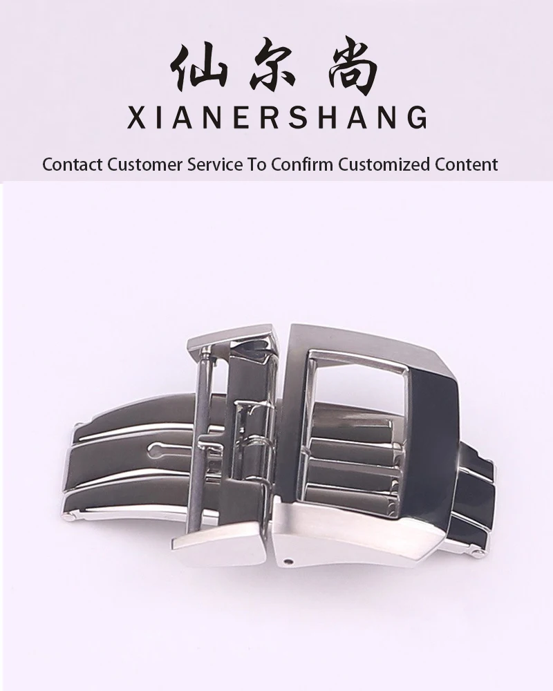 XIANERSHANG Men Custom J-aeger-LeC-oultre Original Watchband 20MM Quick Disassembly Butterfly Buckle Stainless Steel Belt Buckle