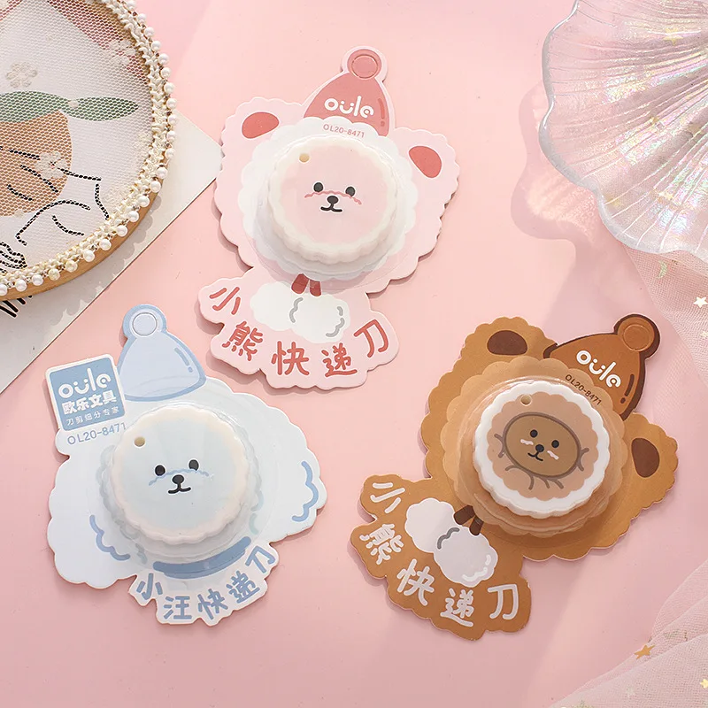 Cute Bear Utility Knife Cartoon Box Disassembly Express Small Knife Mini Carry-on Student Paper Cutting Gift Box