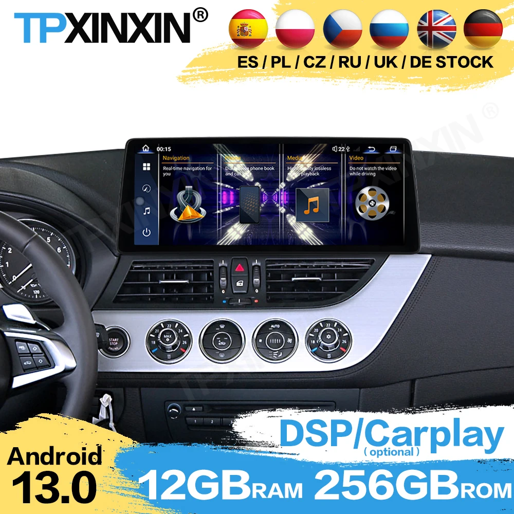 

Автомобильный радиоприемник LHD RHD, стереоприемник Android 13 Auto для BMW Z4 2009 ~ 2017 GPS-навигация AI Голосовой экран Автоматический плеер IPS Головное устройство