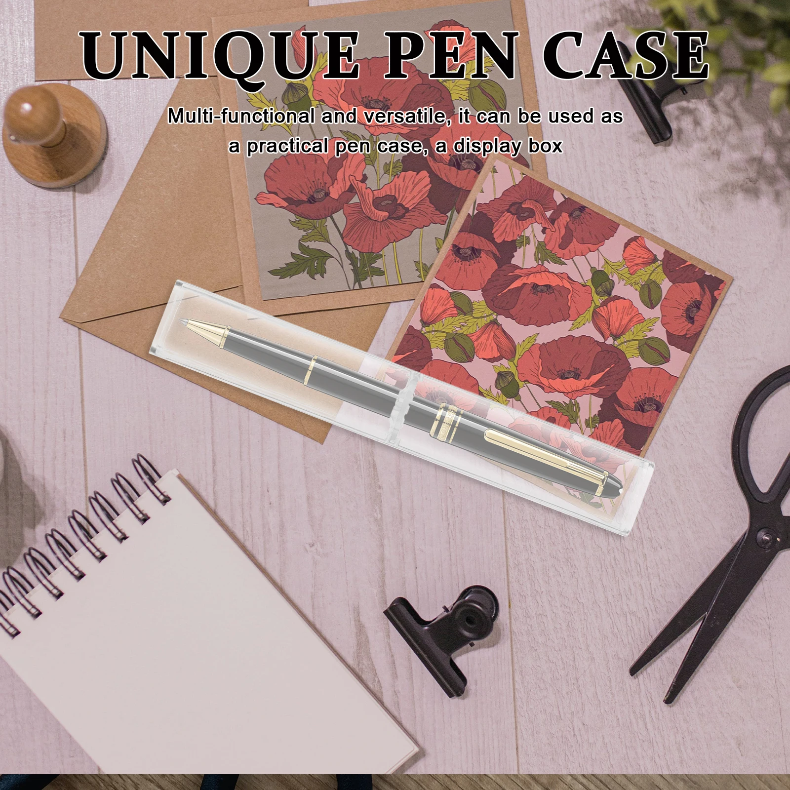 

10 Pcs Pen Case Pencil Presentation Boxes Ink Quadrangle Gift Clear Container Student Stationery Transparent Office Supplies