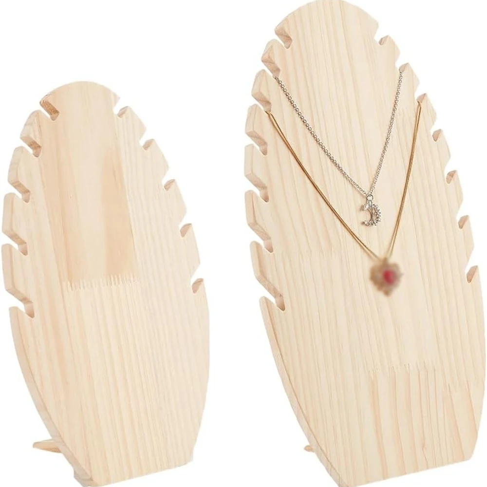 

Necklace Jewelry Display Stand Organizer Solid Wood Flame Shape Necklace Holder Necklaces Pendant Showcase Props Organizer