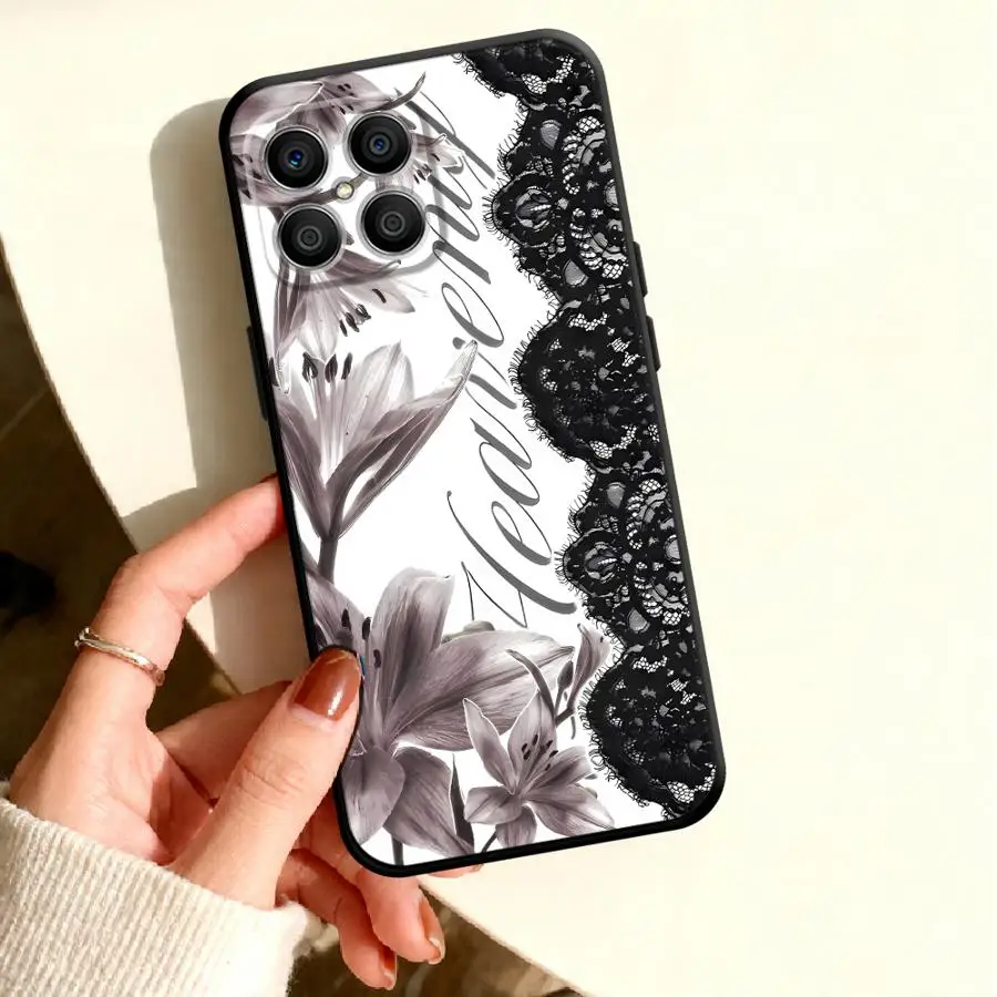 Lace Lily Flower Phone Cover Case for Honor 600 Lite X7b X9c 400 Pro X8 X8a X9b X9d X5c X6d Play10 X9a X7a X7d X8d