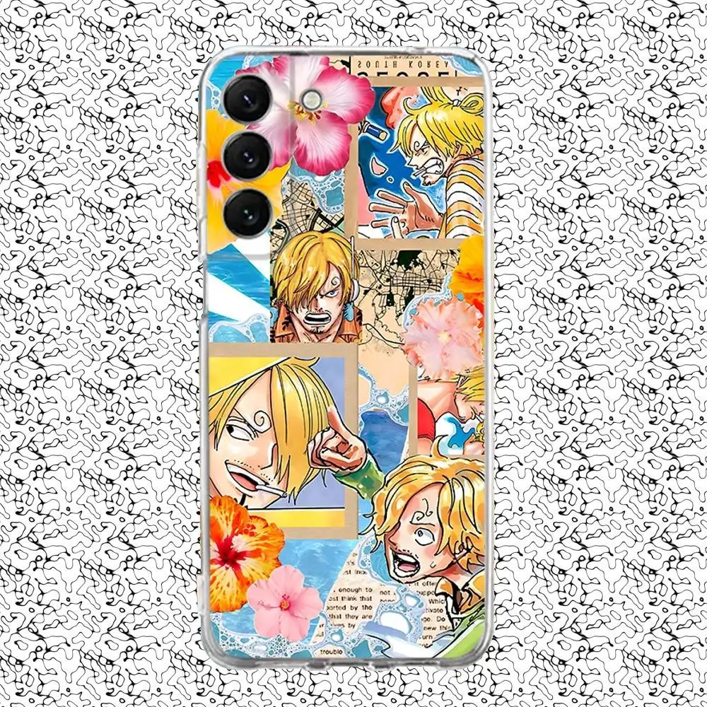 Casing Ponsel S-san-ji Gentleman untuk Samsung S24,30,21,22,23,20 FE,lite,PIus,Ultra,5G,Note,9,10 Sampul Transparan