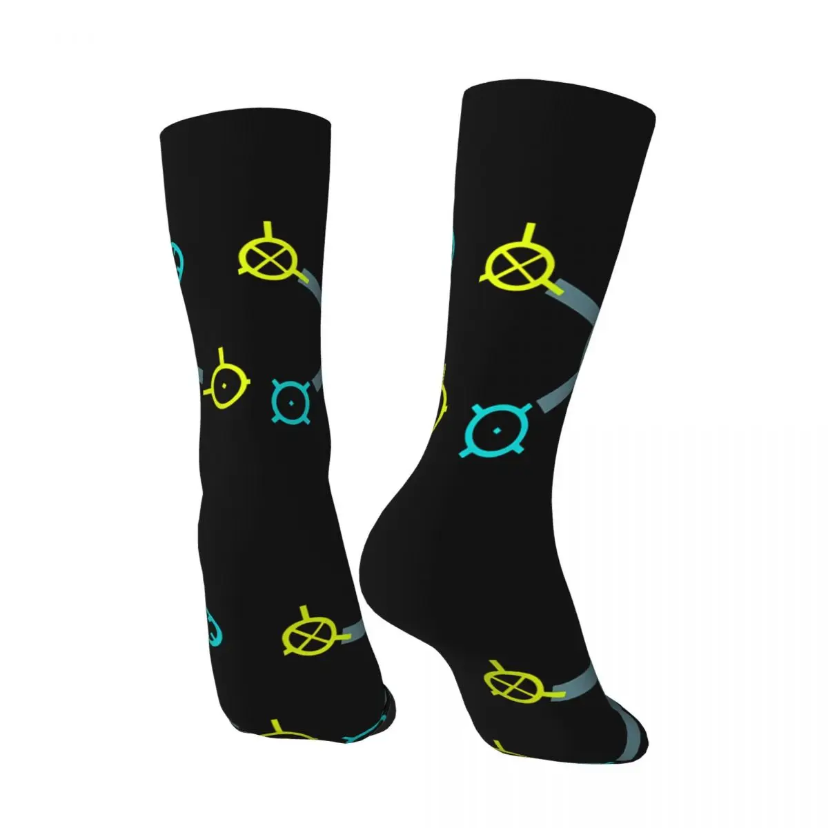 Funny Crazy compression Maneuver Node Sock for Men Hip Hop Harajuku Kerbal Space Program Game Happy Seamless Pattern