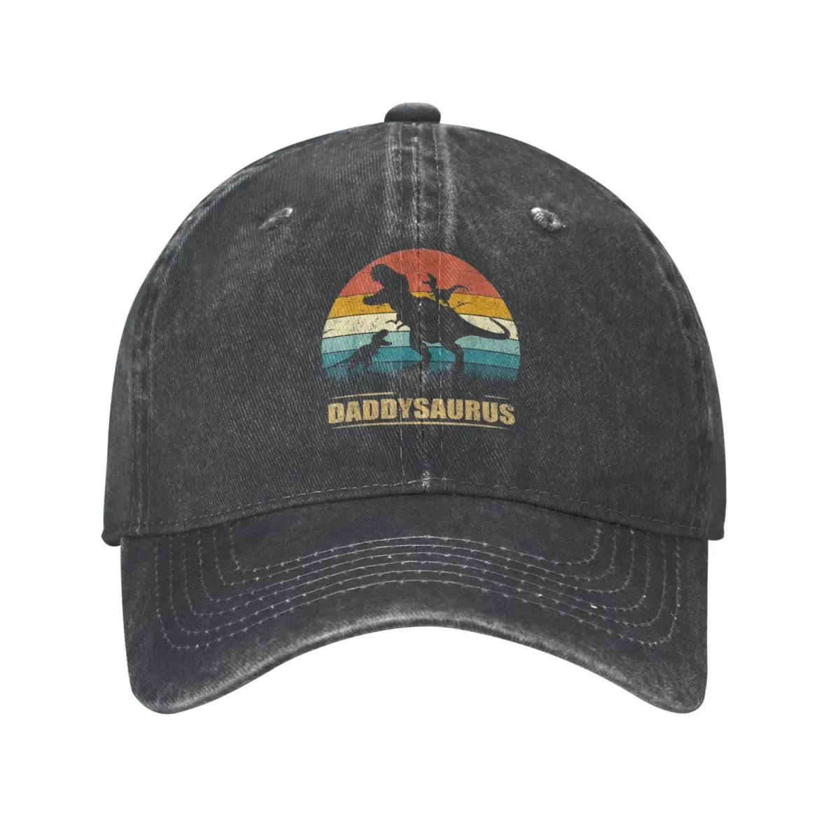 

Daddy Dinosaur Daddysaurus 2 Two Kids Gift For Dad Baseball Caps Denim Fabric Hats Casquette Streetwear Baseball Cowboy Hat