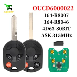 Liberty 315/433Mhz Remote Car Key Fob For Ford C-Max Edge Escape Focus Lincoln Mazda Mercury OUCD6000022 Transponder ID63