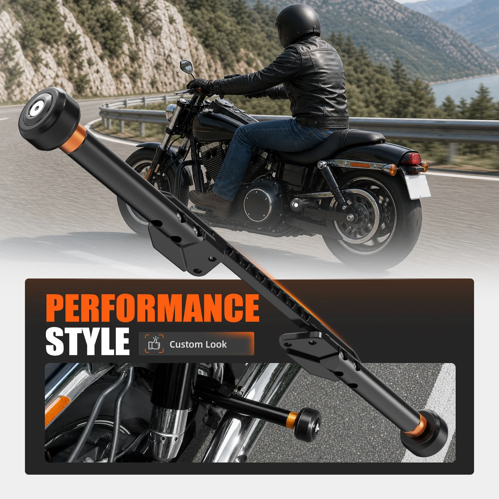 NICECNC Für Harley Dyna Fat Bob FXDF Low Rider FXDL Street Bob FXDB Wide Glide FXDWG Super Glide Hinterer Sturzbügel Motorschutz – Detail 12