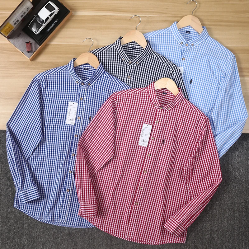 

Waed Pure Cotton Long Sve irt Men's Casual Thin Sle Autumn Commute Japanese Sle Cheered Pattern Daily Wear