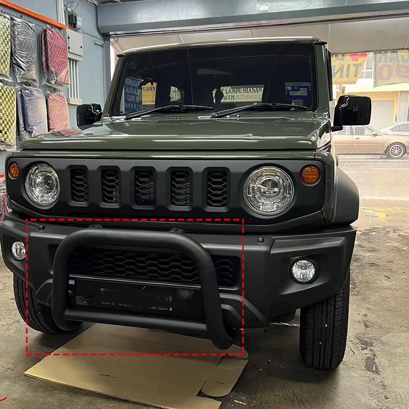 Paraurti anteriore per auto paraurti anteriore in acciaio Bull Bar protezione senza verricello per Suzuki Jimny JB74 JB64 2019 2020 2021 2022 2023