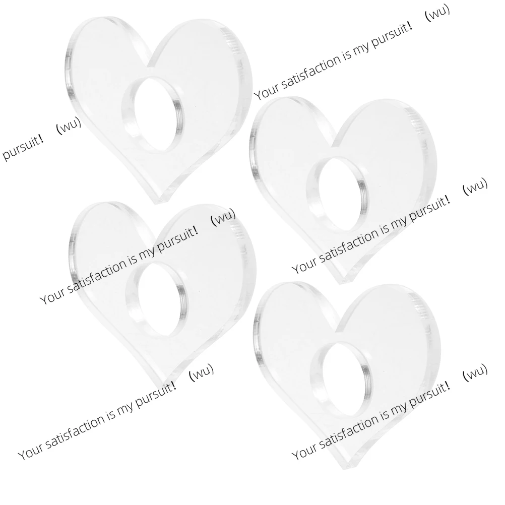 4 Pcs Heart Shaped Thumb Bookmarks Transparent Acrylic Clear Reading Accessories Page Holder Student Supplies Thickened Material