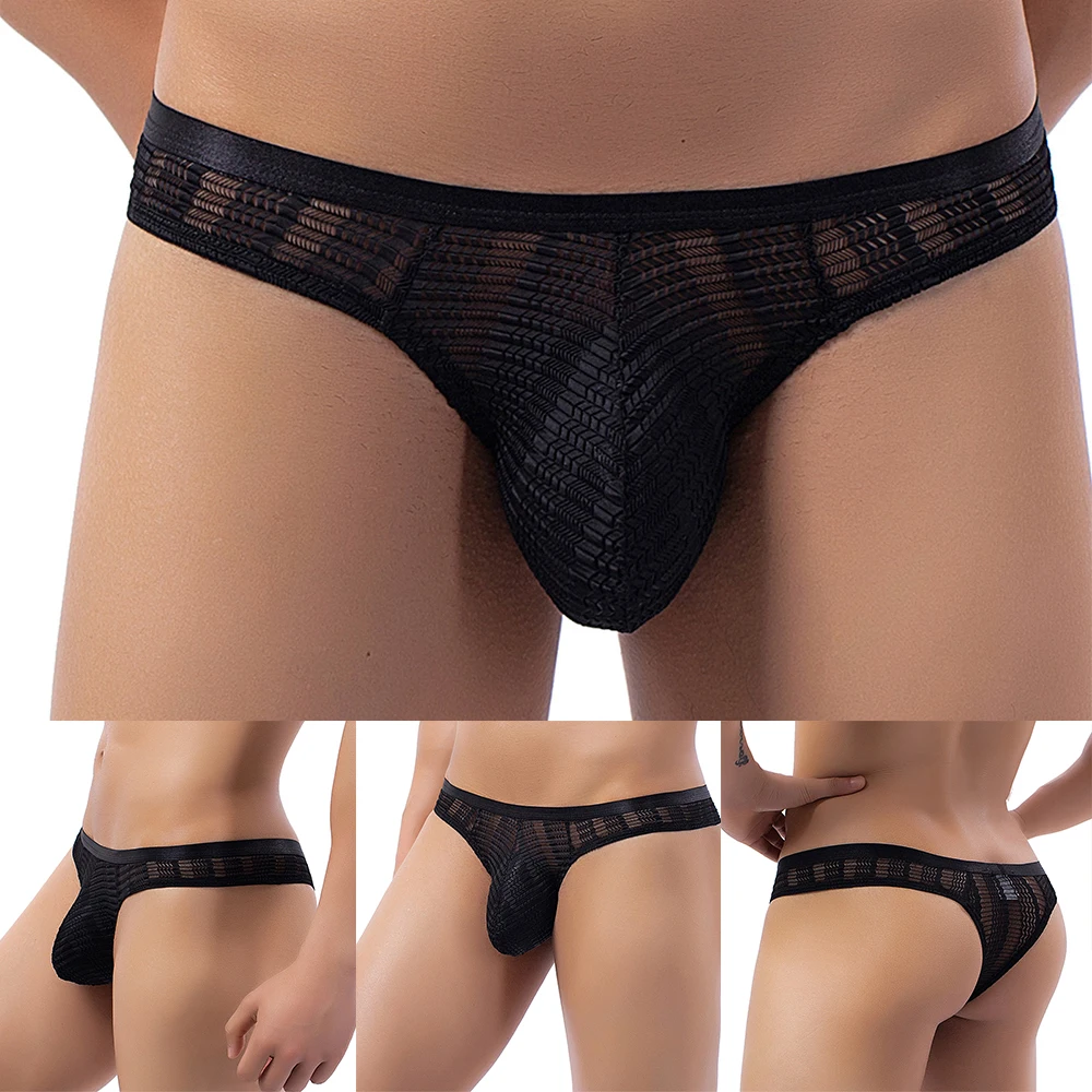 

Sheer Lace Panties Thong Bikini Briefs for Men Transparent Gay Underwear with a Sexy Seductive and Sensual Design