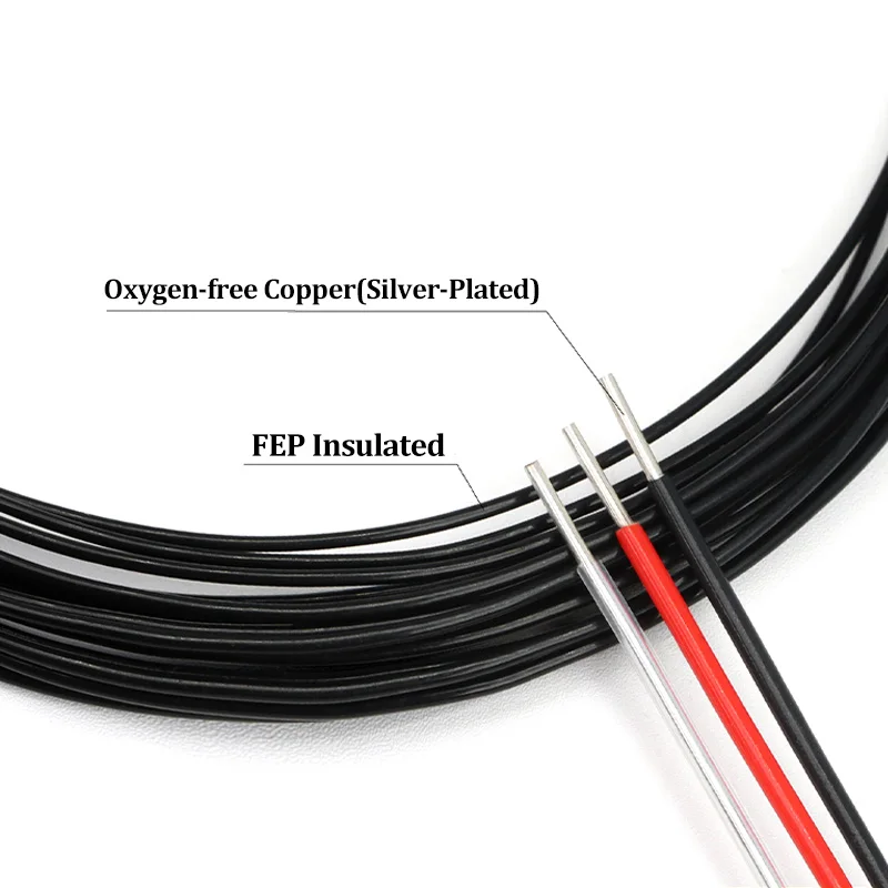 1-50m Silver Plated Wire 30 28 26 24 20 18 AWG FEP Insulated Single Core Copper Cable HiFi Audio Speaker Headphone Line Connect