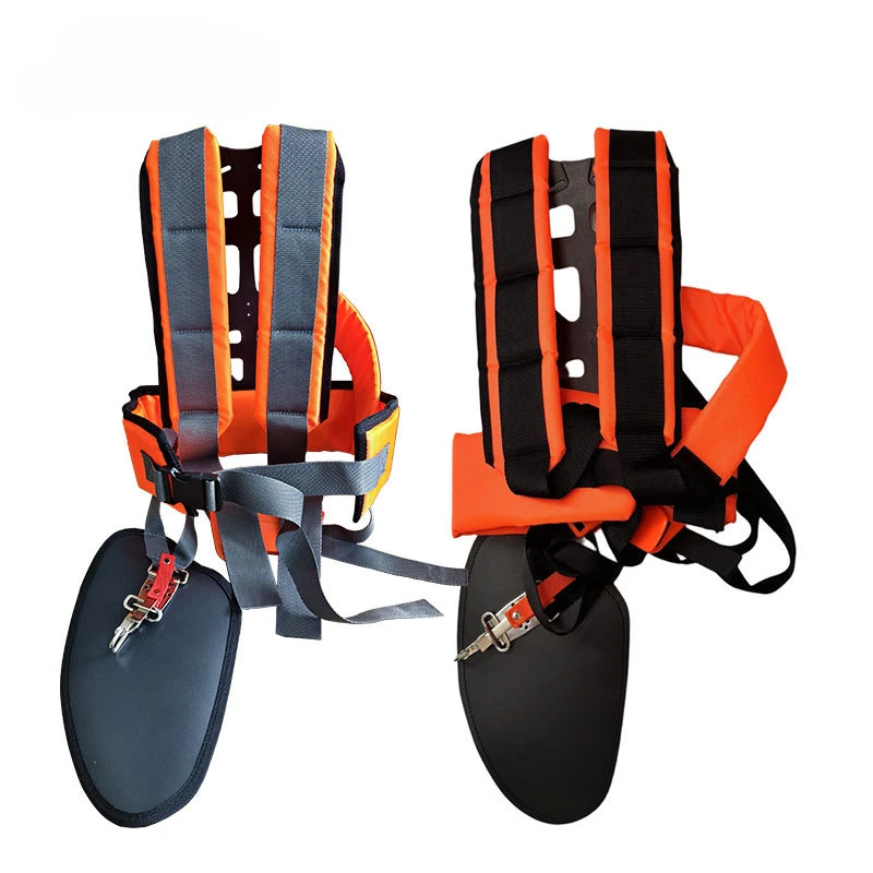 Luxury Padded H Type Shoulder Harness Breathable Waist Binding Strap Gray Double Shoulder Belt For Grass Trimmer Brush Cutter