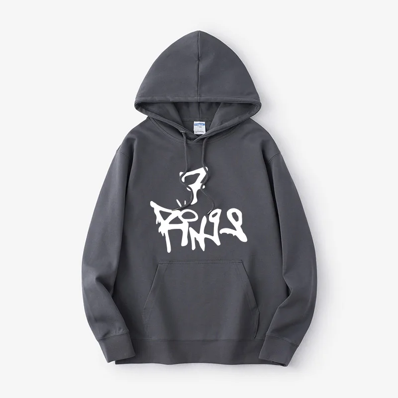 

Arianaande Candy Color Hoodie Sweatirt Memorial Support Streetwear for Women Loose Fit Long Sve Printed Cotton Polyester