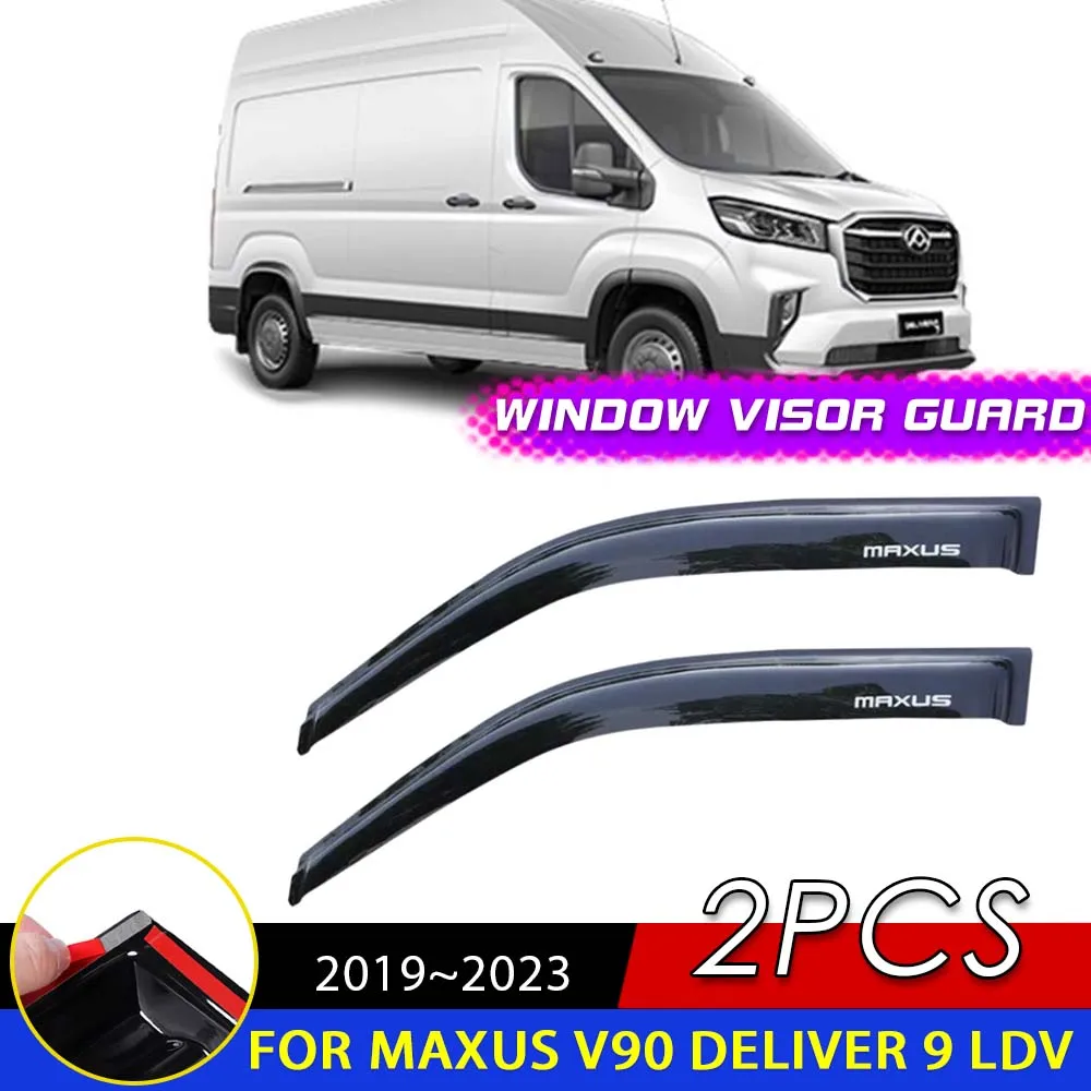 Windows Visor for Maxus V90 LWB Deliver eDeliver 9 LDV 2019~2023 Door Awnings Shelters Deflector Rain Eyebrow Smoke Accessories