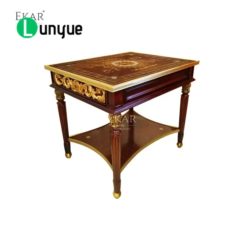 Luxury Side Table Hand Inlaid British Style Coffee Table Imperial Majesty Design Elegant Living Room Bedroom Furniture Home