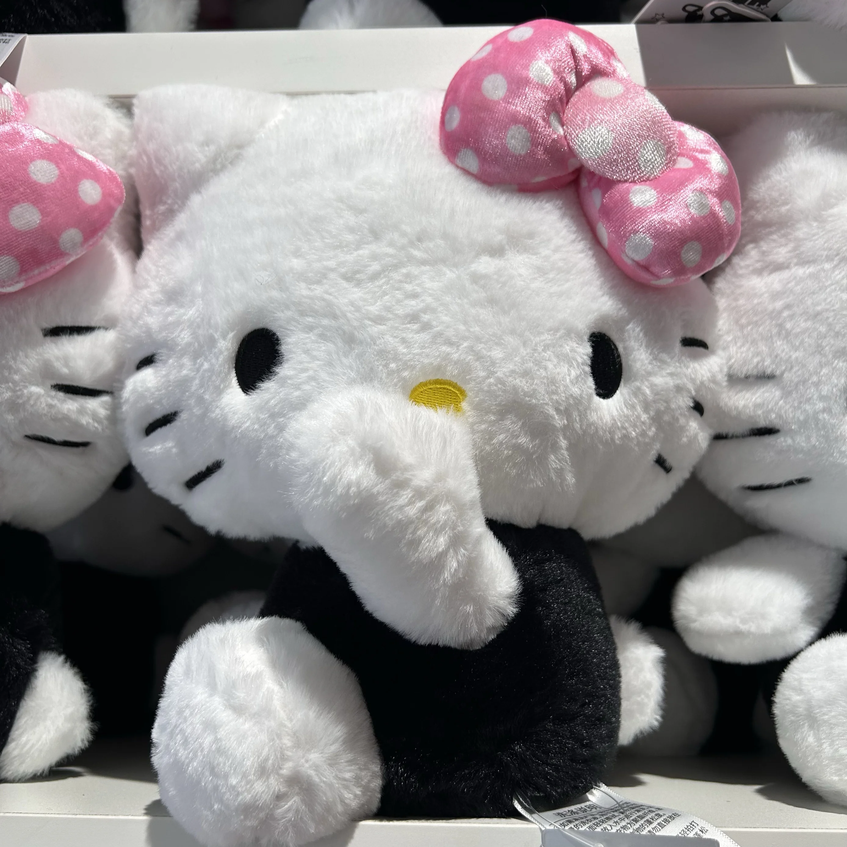 Hello Kitty Black & White Simple Series Seated Side Position Doll MINISO Hello Kitty Plush