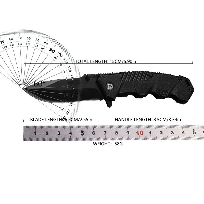 Stainless steel outdoor knife, camping self-defense knife, high hardness multifunctional folding knife