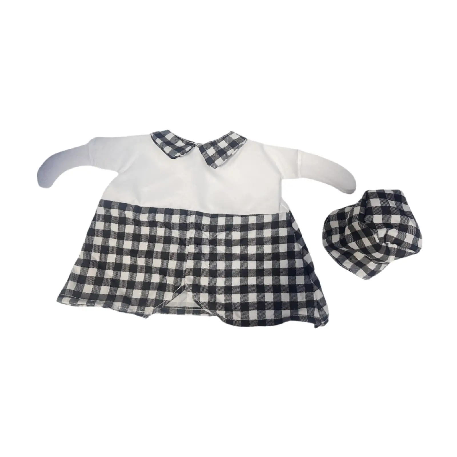 Porch Goose Outfits Black and White Plaid Clothing with Bowknot Party Favors Lawn Goose Clothes for Cement Goose Statue Yard