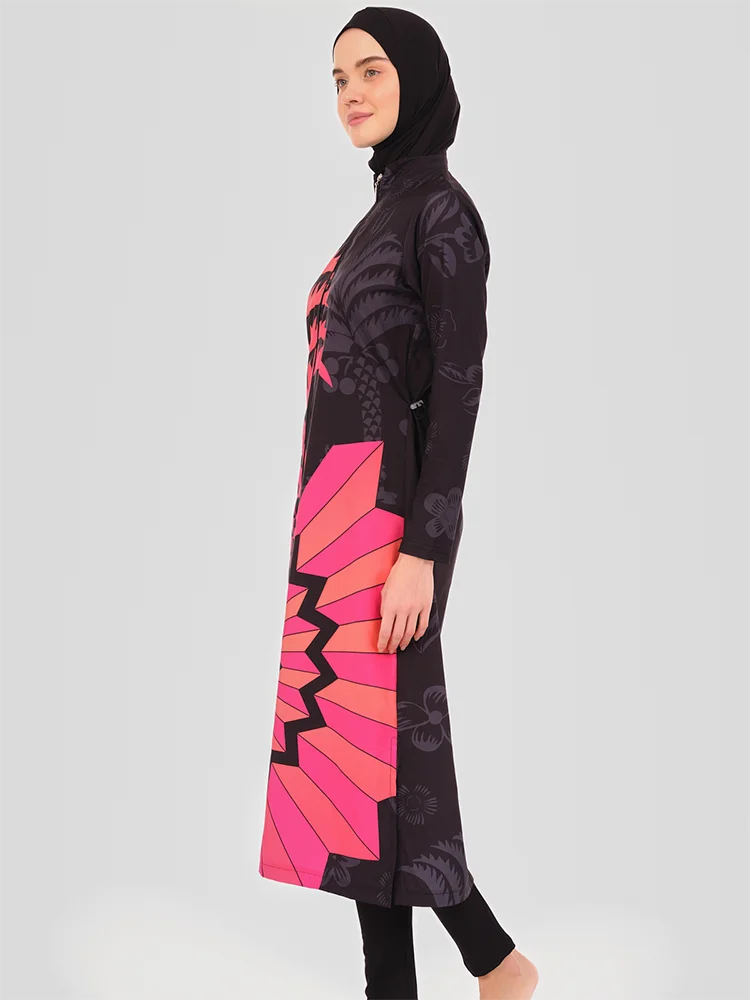 3PCS Long Burkini Muslim Women Femmes Swimsuit Modest Swimwear Quick Drying Islamic Long Sleeve, Full Cover Hijab, Top, Pant ​