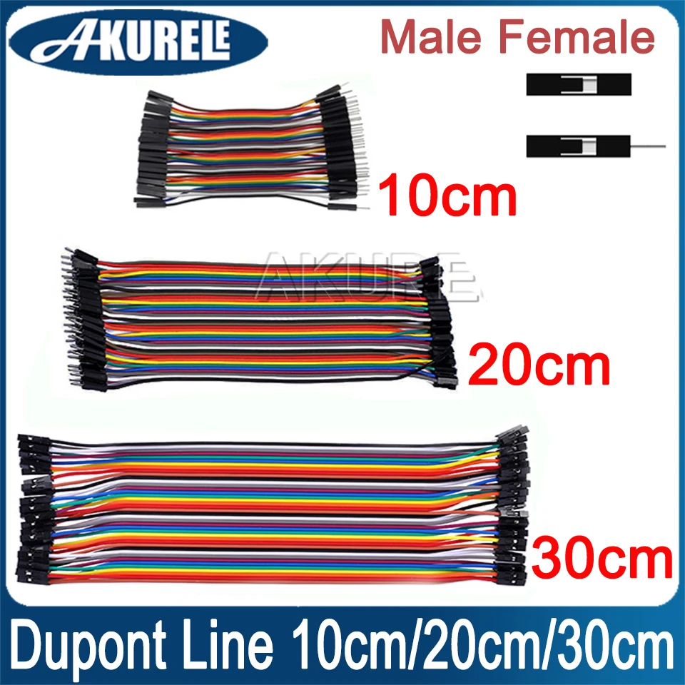 Dupont line สายจัมเปอร์ตัวผู้-ตัวเมีย10ซม./20ซม./30ซม. สายเคเบิล Dupont สำหรับเชื่อมต่อสายเคเบิลระดับโลหะ Arduino