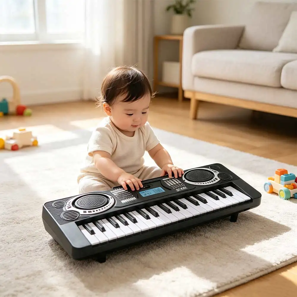 37 Keys Musical Instrument Electronic Piano Pink Learning Music Children's Electronic Piano Multifunctional Electronic Organ