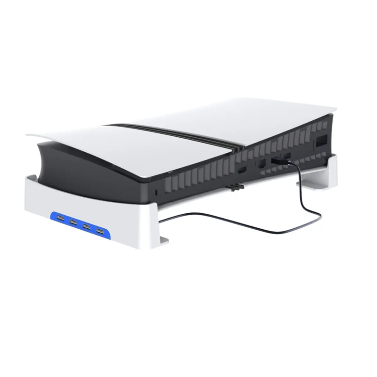 NEW FACTORY~Horizontal Stand for Slim/Pro Console Bracket with 4-Port USB Hub Base for Slim Digital Game Console Dock Mount