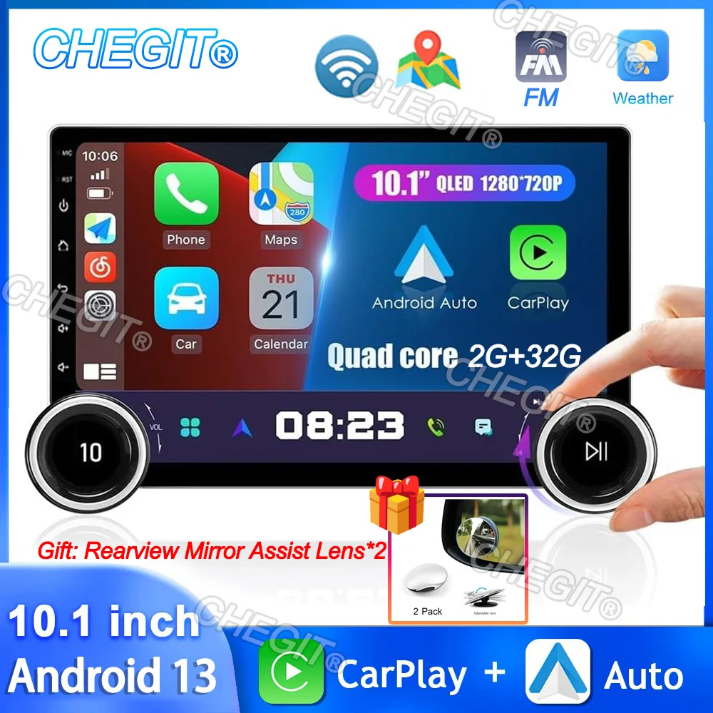 

10.1 inch Car Radio 2Din Wireless Carplay Android Auto Multimedia Player With Double Knob GPS WIFI Car Audio Smart car system
