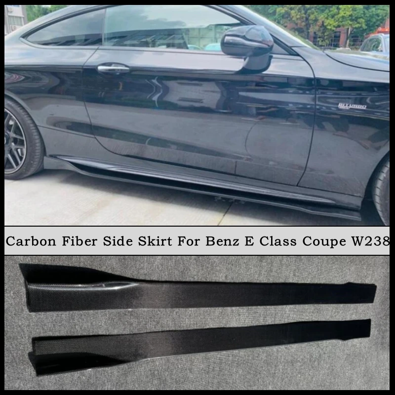 For Mercedes Benz E Class Coupe W238 E260 E300 E53 E63 2016-2023 Real Carbon Fiber Body Side Skirt Kit Lip Spoiler Trim Splitter