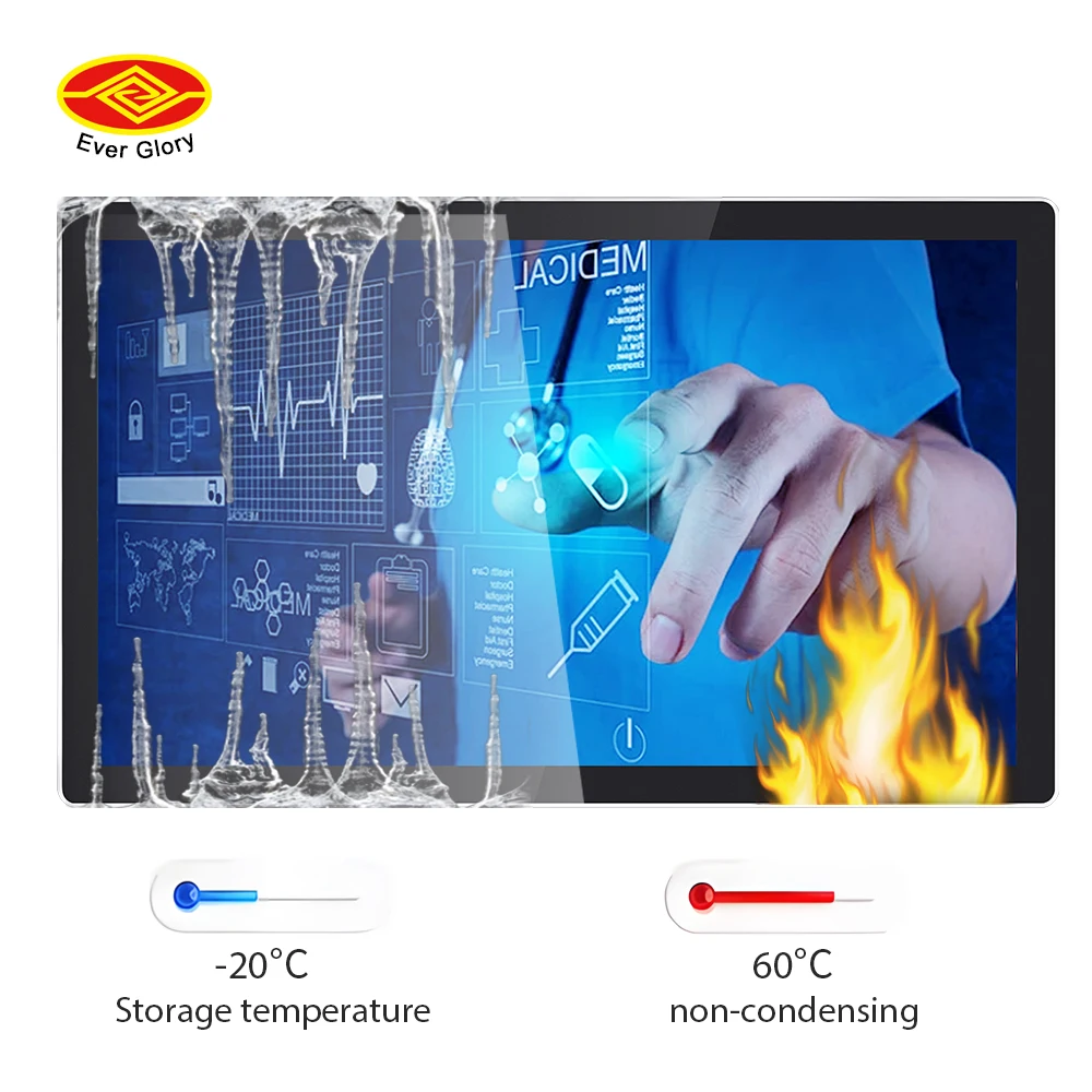 21.5 Inch Waterproof Marine Touch Screen Monitor High Brightness Rugged TFT IPS LCD Panel 1000Nit Capacitive Multi-Touch Display