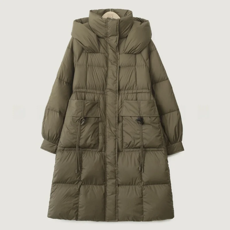 

Thiened Northeast China down Jaet Women's Mid-Length Hooded Winter Clothes 2023 New Korean Sle Casual Outerwear