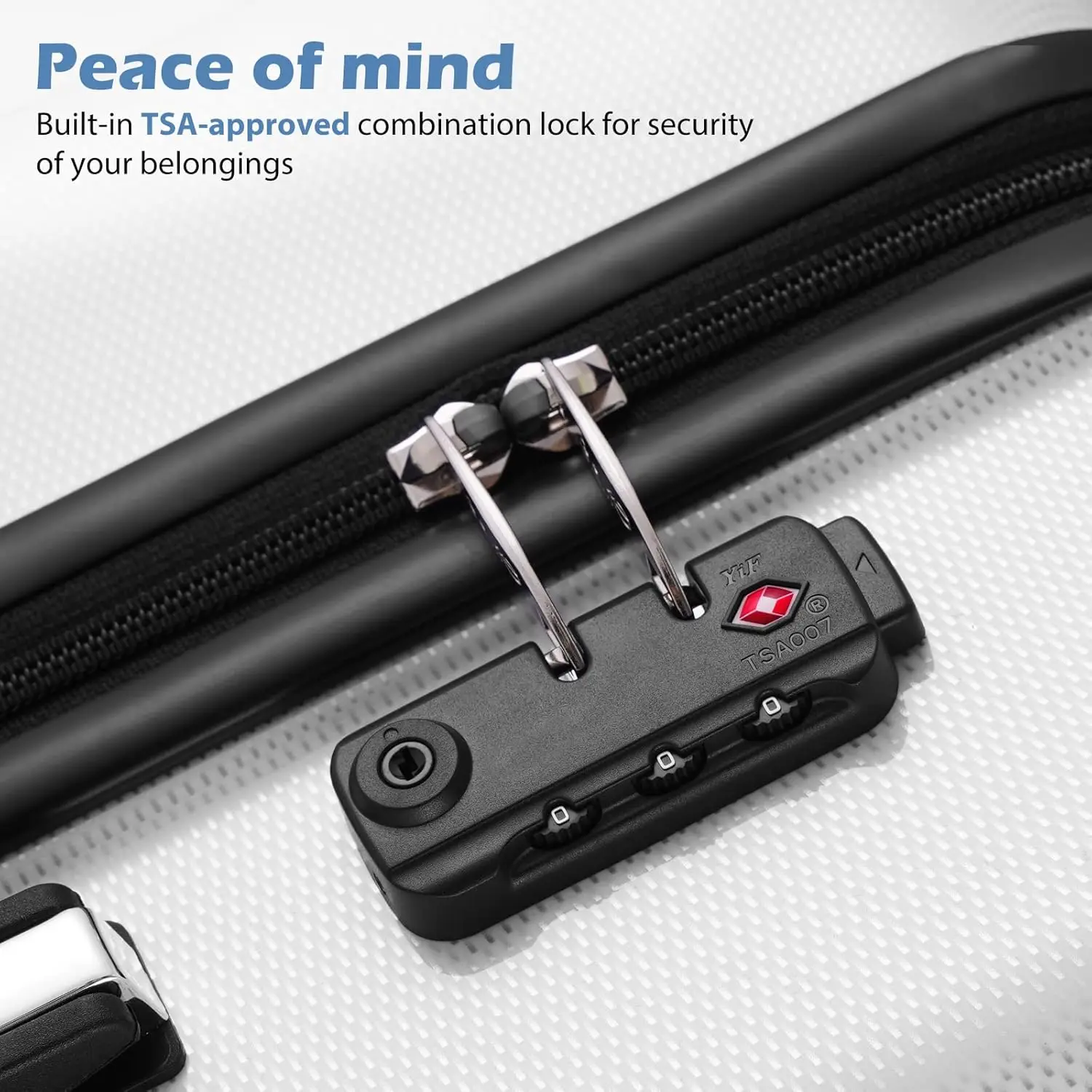 Expansível PC e Abs Mala Spinner, Conjuntos De Bagagem, Grade Branca, Novo, 20 "24" 28 ", 5 Pcs