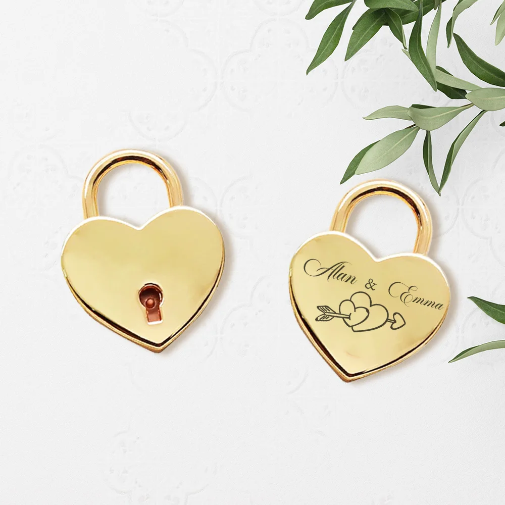 1PC COOL Arrow through the heart Engrave Padlock Custom Name Engrave Padlock Love Padlock Wedding Keyed Padlocks