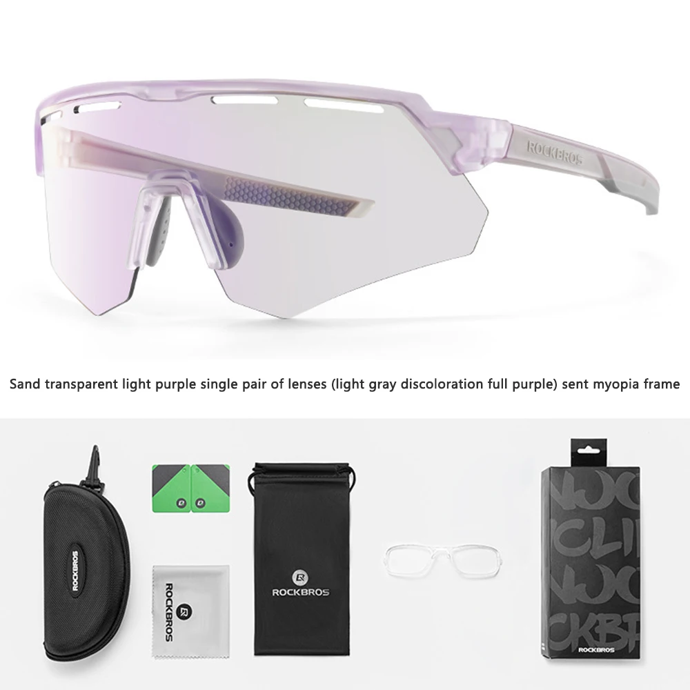 ROCKBROS Polarisierte Fahrradbrille UV400-Schutz Sportbrille mit Wechselgläsern für Laufen, Pickleball, Baseball – Detail 7