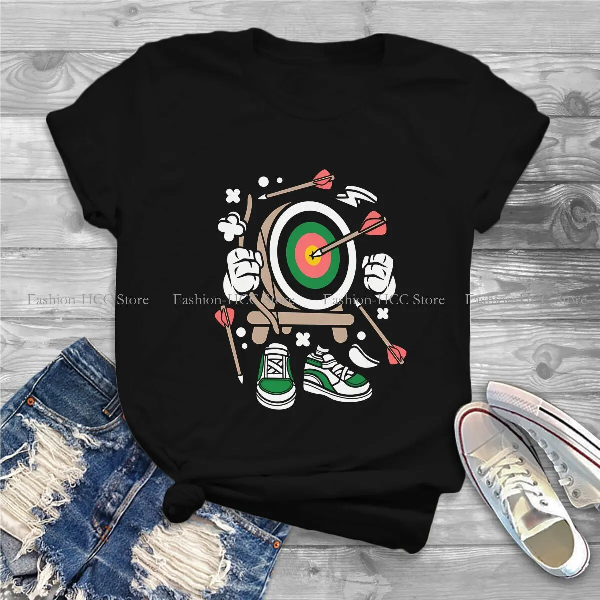 Archery Target Fashion Polyester TShirts Archery Sports Momen Harajuku Streetwear T Shirt Round Neck