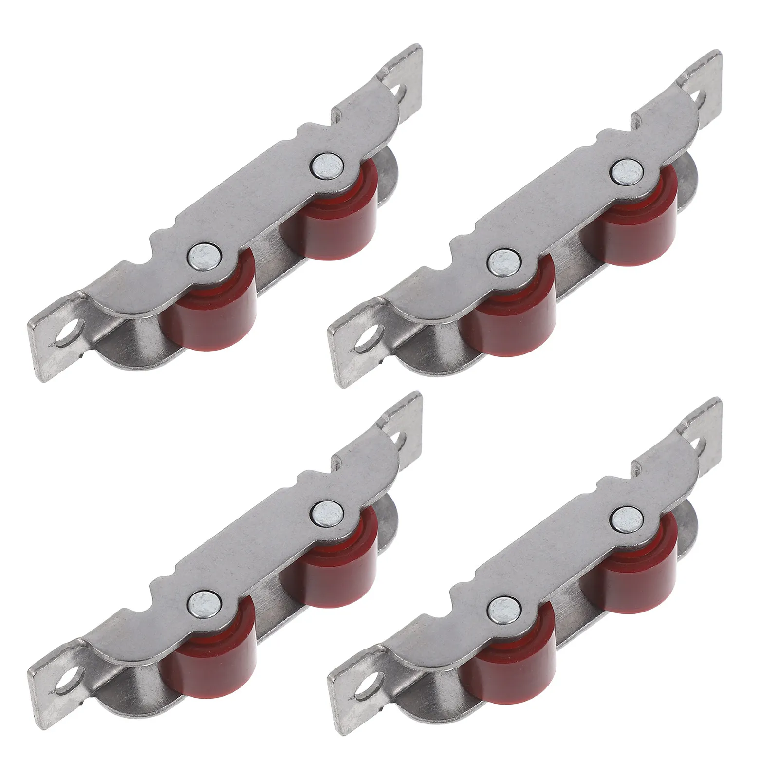 4Pcs Stainless Steel Sliding Door Rollers 10Mm Wide Double Flat Wheel for Smooth Glide Heavy-Duty Push Pull Doors Windows Mirror