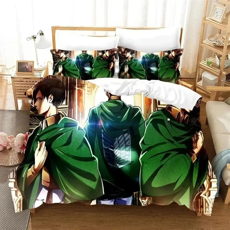 3D Printed Attack On Titan Duvet Cover Bedding Comforter sets Soft Quilt Cover and Pillowcases Single Double Queen King