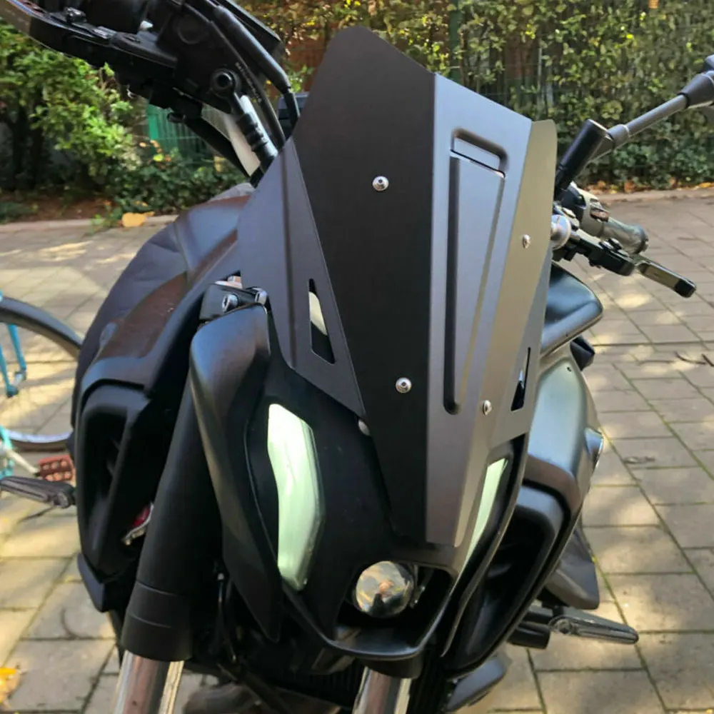 Fits For YAMAHA FZ07 MT07 MT-07 mt07 2021 2022 Motorcycle Black Windshield Windscreen Aluminum Kit Wind Deflectors Fairing Cover