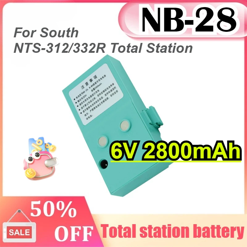 

NB-28 6V 2800mAh for RUIDE South NTS-312/332R Total Battery Rechargeable Batteries