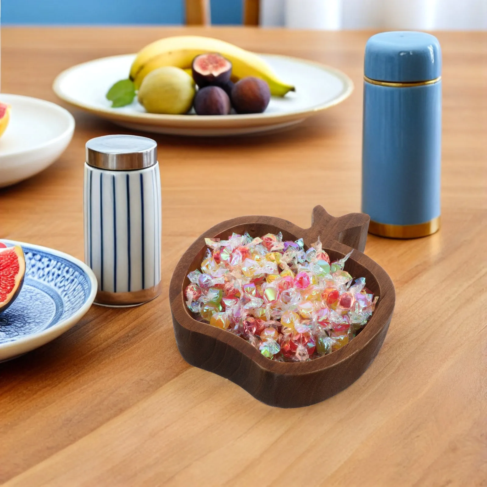 

Wood Bowl Versatile Serving Platter for Fruits Snacks Party Decorative Coffee Table Tray Fruit Platter