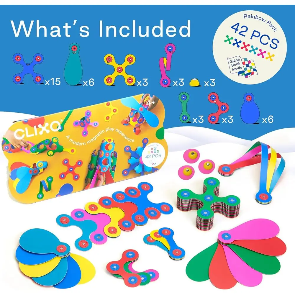 Set da costruzione magnetico flessibile: giocattolo STEM da 42 pezzi per bambini, età 4-99, regalo ideale per giochi creativi