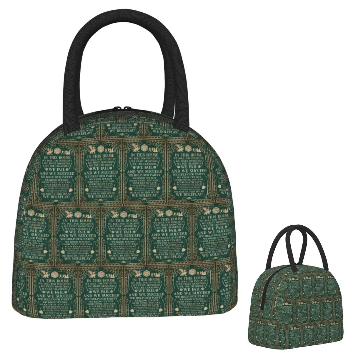 

Dnd Game In This House We Roll For Initiative We Roleplay Lunch Bags Bento Box Portable Lunch Tote Picnic Bags Thermal Bag