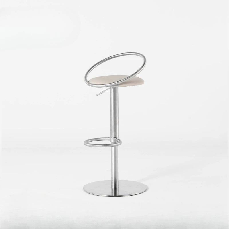 

Italian minimalist leather bar chair household bar chair stainless steel front desk bar lift chair