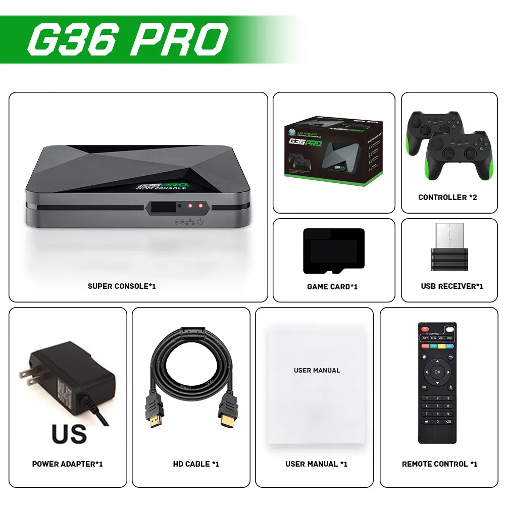 G36 PRO Home TV Game Console Dual System Set Top Box Dual Wireless 4K High Definition Wifi Handheld Game Players