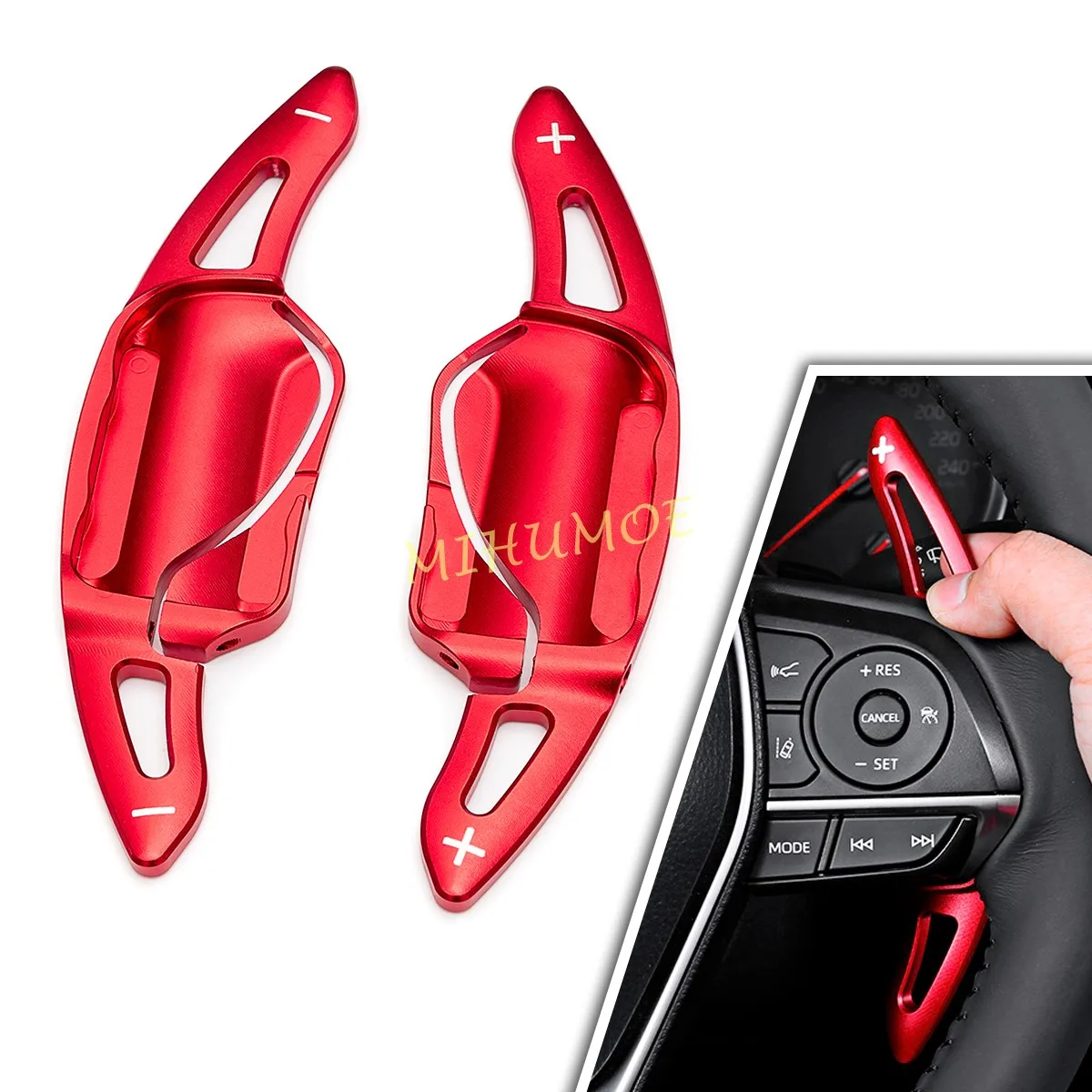 For Toyota Camry Corolla Cross Avalon RAV4 Prime Aluminum Interior Steering Wheel Paddle Shifter Extension Trims Accessories