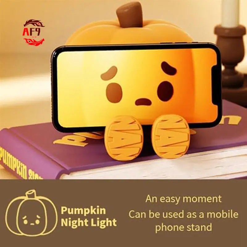 

AF90-Night Light Cute Lamp Pumpkin Touch Sensor Lamp Christmas Night Lamp Silicone LED Rechargeable Lamp