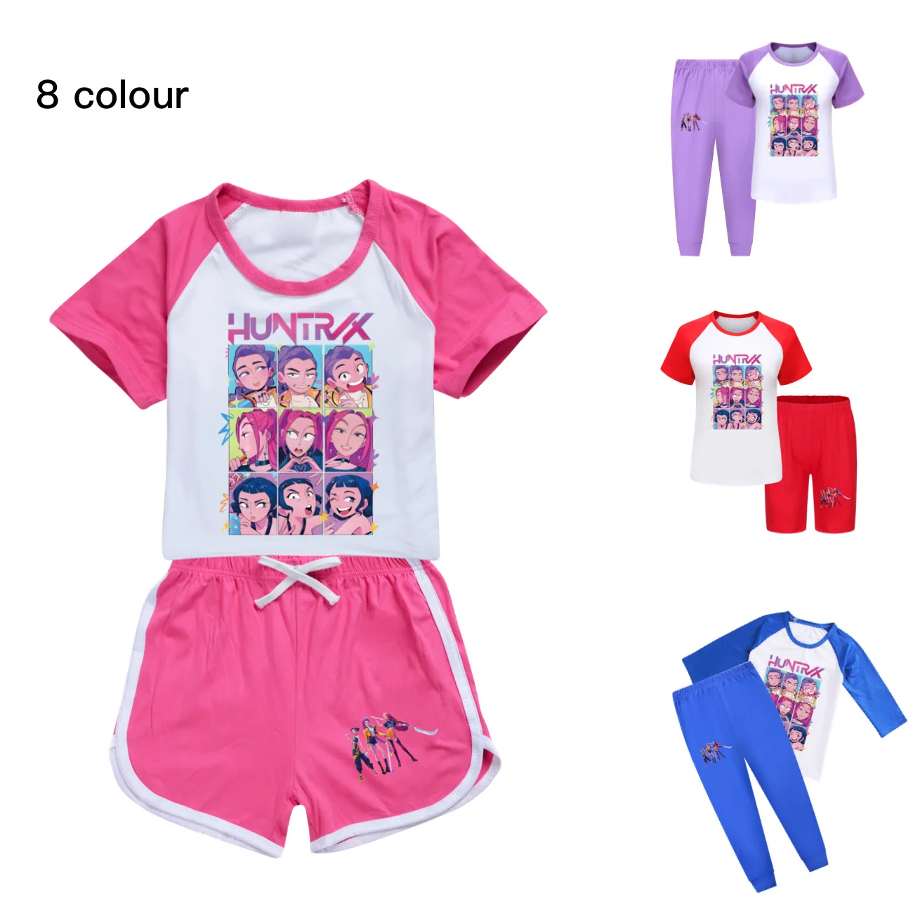 

KPop Demon Hunters T-shirt Shorts Suit Child Girl's Summer Princess Short Sleeve Tee Pants 2Pcs Clothes Set Kid Sportswear 4969