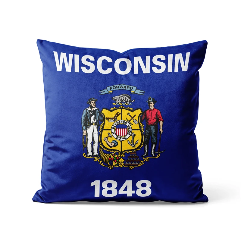 Gaslight Gatekeep Girlboss Wisconsin Throw Pillow Covers Cushion Cases Pillowcases for Sofa 45cm x 45cm