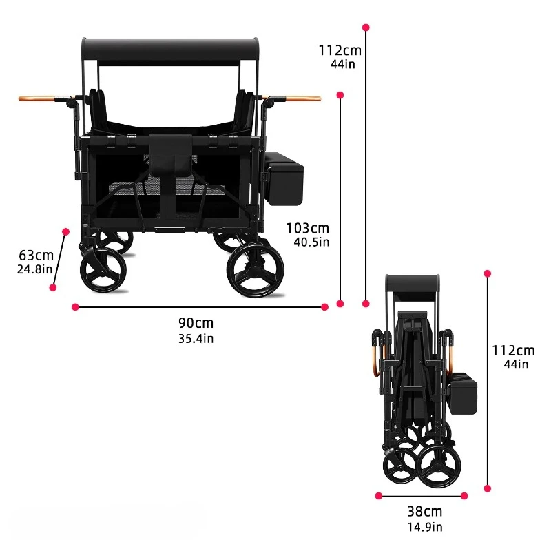 Mountain bike, extended baby stroller, reclining, quadruplets, second-child artifact, campervan for four people